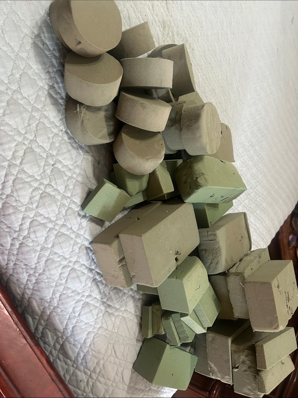 Assorted Floral Foam Blocks & Cylinders - Sage Green Craft Foam